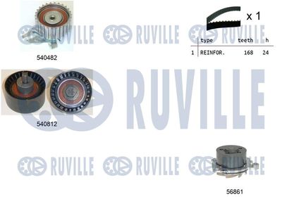 Водяной насос + комплект зубчатого ремня RUVILLE 5501411 для FIAT COUPE