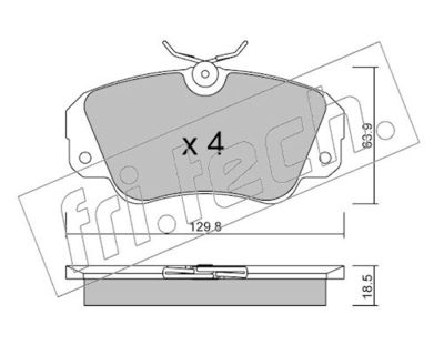 Bremsekloss sett fri.tech. 554.0 for OPEL, VAUXHALL