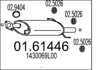 Глушитель выхлопных газов конечный MTS 01.61446 для SUZUKI SWIFT