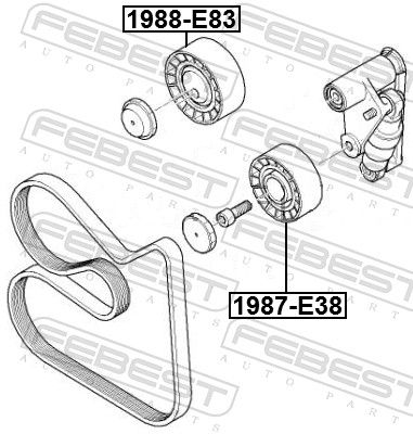 Deflection/Guide Pulley, V-ribbed belt 1988-E83