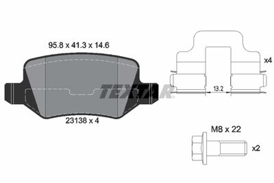 Комплект тормозных колодок, дисковый тормоз TEXTAR 2313803 для MERCEDES-BENZ VANEO