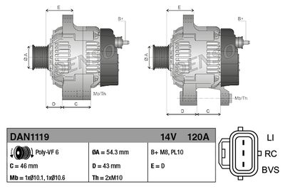 Alternator DAN1119