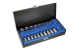 Laser Tools Star Socket & Bit Set 3/8"D, 1/2"D 27pc