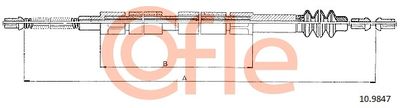 COFLE 92.10.9847 Трос ручного тормоза  для MERCEDES-BENZ MB (Мерседес Мб)
