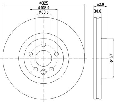Тормозной диск HELLA 8DD 355 123-111 для JAGUAR E-PACE