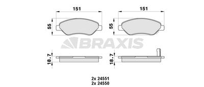 BRAXIS AB0434 Тормозные колодки и сигнализаторы для OPEL CORSA D (S07) 1.7 CDTI (L08, L68) BRAXIS AB0434 Тормозные колодки и сигнализаторы для OPEL CORSA D (S07) 1.7 CDTI (L08, L68)