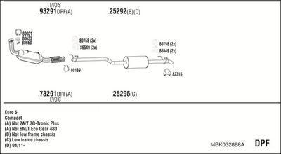 SISTEM DE ESAPAMENT WALKER MBK032888A