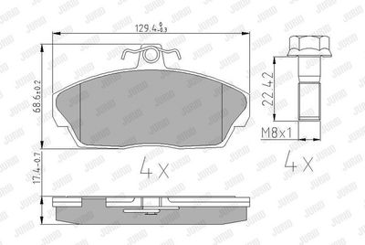 BREMSBELAGSATZ SCHEIBENBREMSE JURID 573203J 1