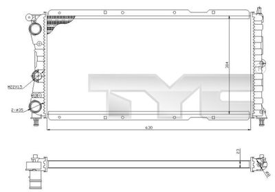 Радиатор, охлаждение двигателя TYC 709-0017-R для FIAT PUNTO