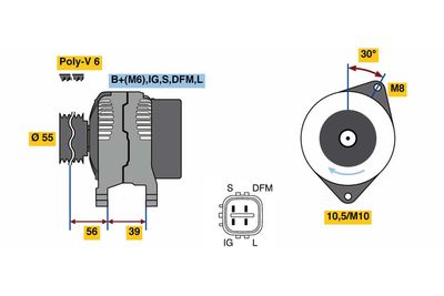 GENERATOR / ALTERNATOR BOSCH 0986080460