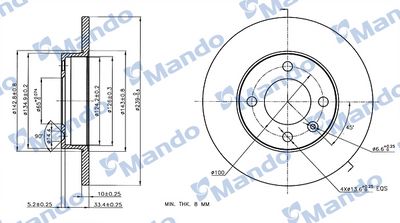 спирачен диск MANDO MBC035314