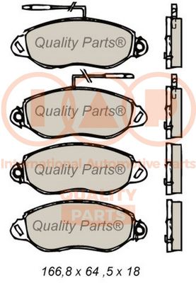 Комплект тормозных колодок, дисковый тормоз IAP QUALITY PARTS 704-13170 для AUTO UNION DKW