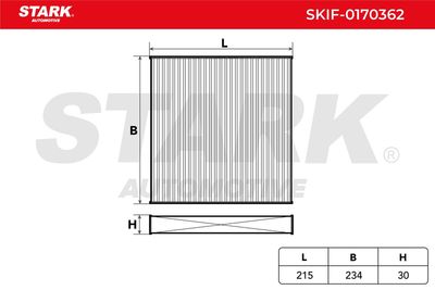 Филтър купе (поленов филтър) STARK SKIF-0170362