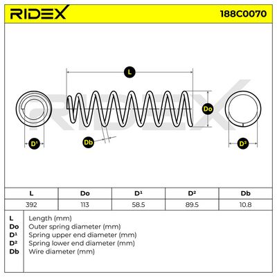 пружина за ходовата част RIDEX 188C0070