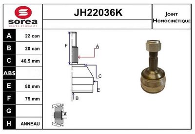 GELENKSATZ ANTRIEBSWELLE SNRA JH22036K