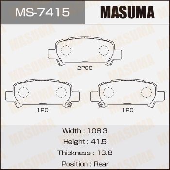 Комплект тормозных колодок MASUMA MS-7415 для SUBARU LEGACY