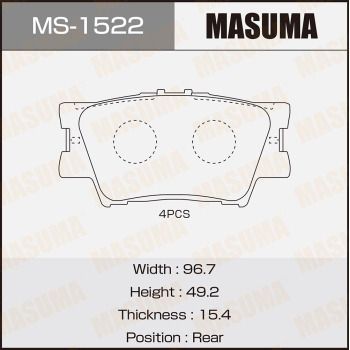 Комплект тормозных колодок MASUMA MS-1522 для LEXUS ES