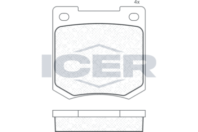 Комплект тормозных колодок, дисковый тормоз ICER 180044 для TRIUMPH DOLOMITE