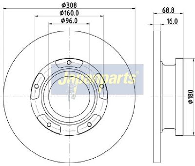 JAPANPARTS Тормозной диск