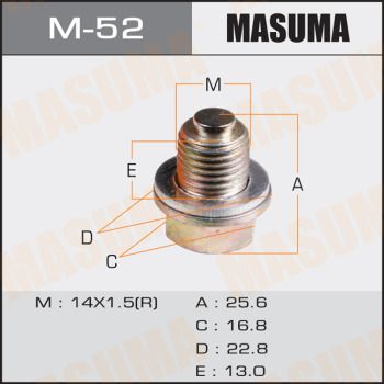 MASUMA M-52 Пробка поддона  для MITSUBISHI PROUDIA/DIGNITY (Митсубиши Проудиа/дигнит)