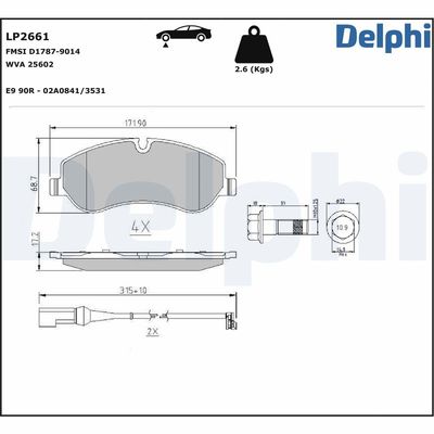 Brake Pad Set, disc brake LP2661