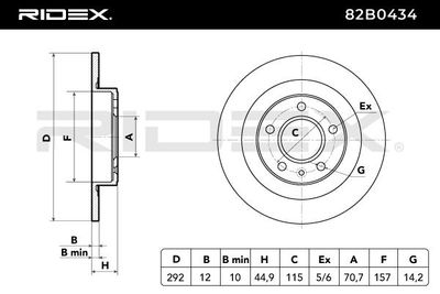 спирачен диск RIDEX 82B0434