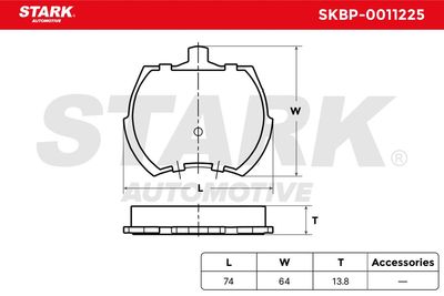 комплект спирачно феродо, дискови спирачки STARK SKBP-0011225
