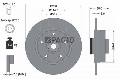 Tarcza hamulcowa PAGID 54960NC