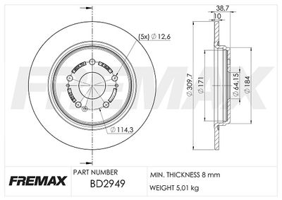 FREMAX BD-2949 Тормозные диски  для HONDA CR-V (Хонда Кр-в)