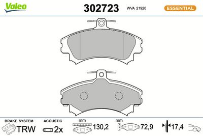 BREMSBELAGSATZ SCHEIBENBREMSE
