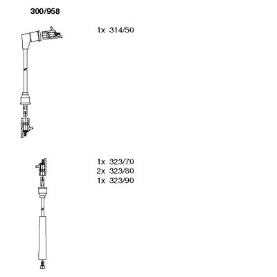 Комплект проводов зажигания BREMI 300/958 для MITSUBISHI SPACE