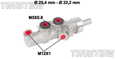 Главный тормозной цилиндр TRUSTING PF627 для MERCEDES-BENZ C-CLASS