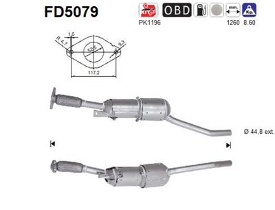 Filtr sadzy / filtr cząstek stałych, układ wydechowy AS FD5079