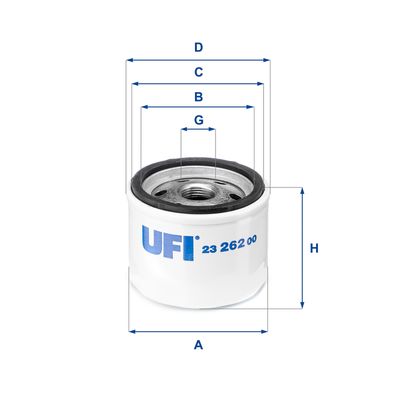UFI 23.262.00 Масляный фильтр  для DACIA LOGAN (Дача Логан)