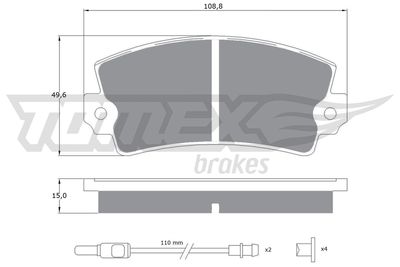Комплект тормозных колодок, дисковый тормоз TOMEX Brakes TX 10-431 для ARO 10