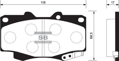 Комплект тормозных колодок, дисковый тормоз FI.BA FBP1375 для TOYOTA FORTUNER