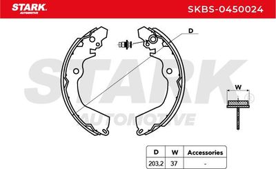 комплект спирачна челюст STARK SKBS-0450024
