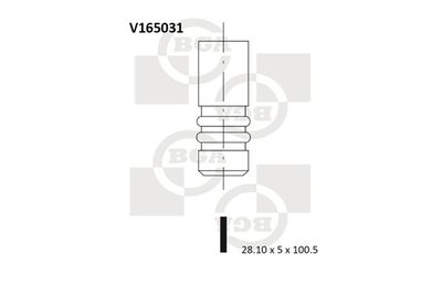 BGA V165031 Клапан впускной  для FIAT LINEA (Фиат Линеа)