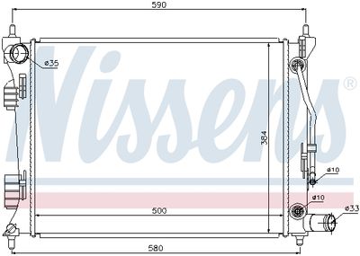 NISSENS 67553 Радиатор охлаждения двигателя  для HYUNDAI VELOSTER (Хендай Велостер)
