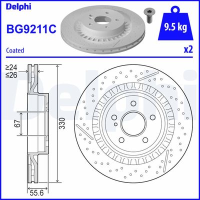 Tarcza hamulcowa DELPHI BG9211C