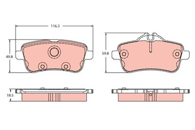Комплект тормозных колодок, дисковый тормоз GDB2391