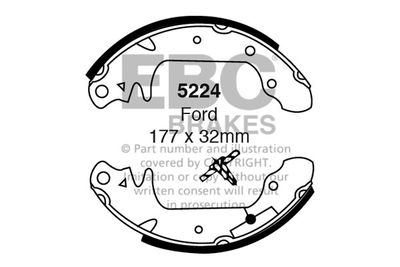 Комплект тормозных колодок EBC Brakes 5224 для FORD FIESTA