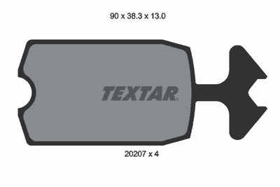 Комплект тормозных колодок, дисковый тормоз TEXTAR 2020709 для CITROËN 2