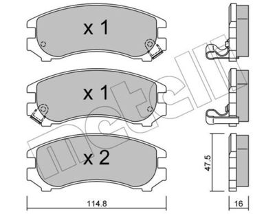 Комплект тормозных колодок, дисковый тормоз METELLI 22-0230-1 для SUZUKI SWIFT