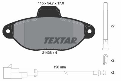 Комплект тормозных колодок, дисковый тормоз TEXTAR 2143609 для FORD KA