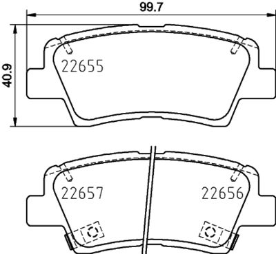 Комплект тормозных колодок, дисковый тормоз HELLA 8DB 355 031-681 для HYUNDAI NEXO
