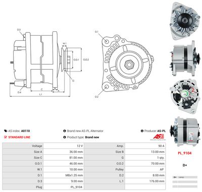 GENERATOR / ALTERNATOR AS-PL A0110 4