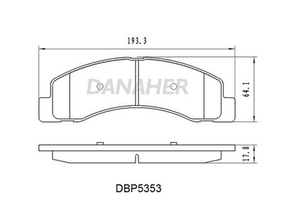 Комплект тормозных колодок, дисковый тормоз DANAHER DBP5353 для FORD USA EXCURSION