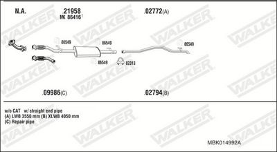 ABGASANLAGE WALKER MBK014992A
