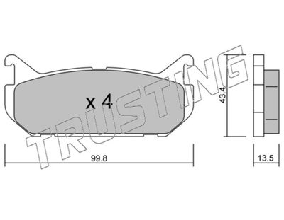Комплект тормозных колодок, дисковый тормоз TRUSTING 312.0 для MAZDA MX-6